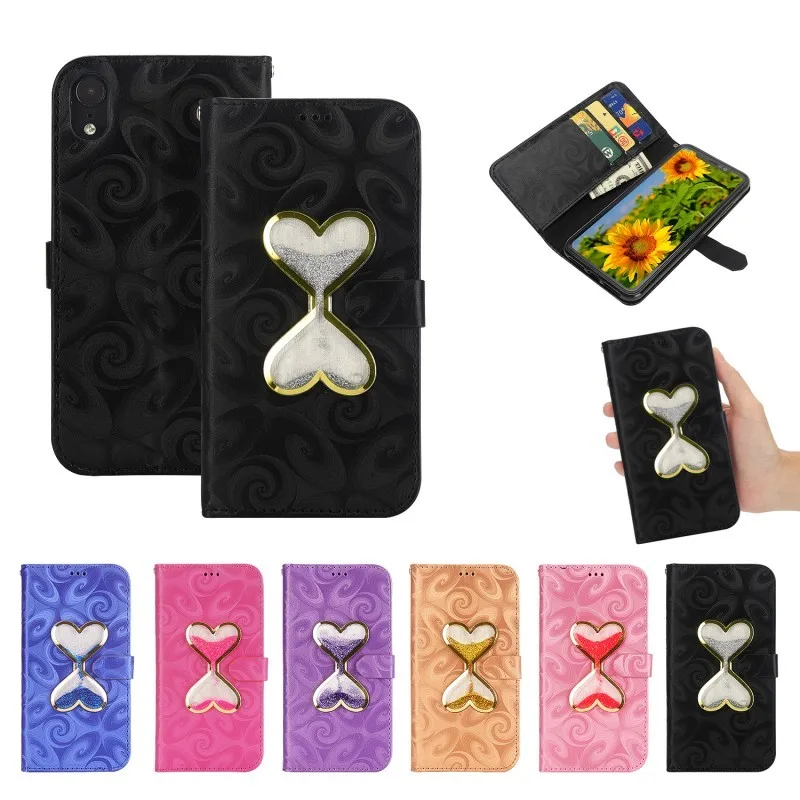 

Wallet Case For iPhone XS MAX XR PU Leather Shockproof Flow Sand Case Cover For iPhone XS X For iPhone XR 6.1 Cover Screen Film