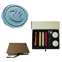 MDLG Старинные Лебедь Индивидуальный Логотип Свадебные Приглашения Сургучной печати Уплотнительная Штамп Палочки Spoon Подарочный Бокс-Сет Комплект