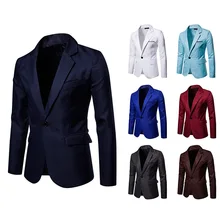 Мужской Блейзер, Новое поступление, осенняя официальная деловая одежда, приталенный пиджак, мужской офисный пиджак, мужской повседневный пиджак
