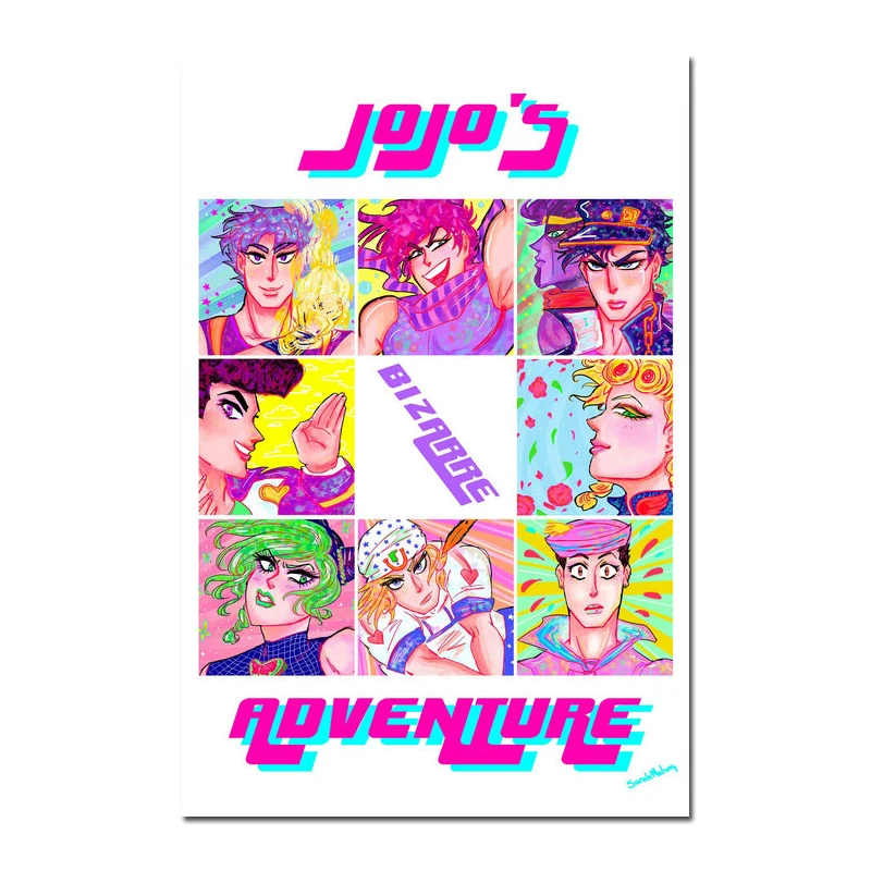 

Art Silk Or Canvas Print JoJo s Bizarre Adventure Action Japan Anime Poster 13x20 24x36 inch For Room Decor Decoration-012