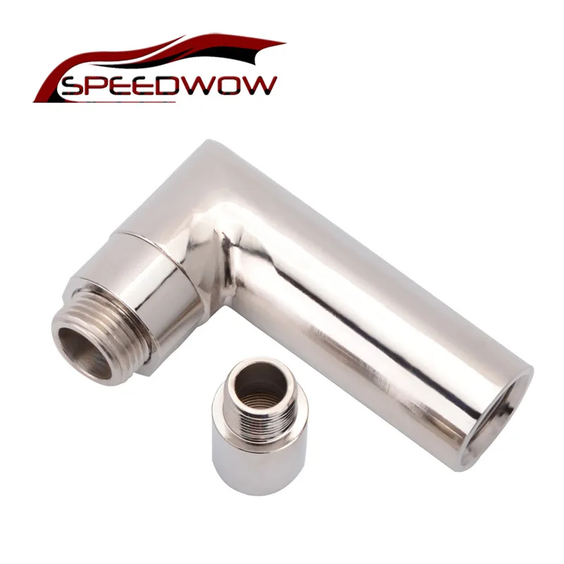 

SPEEDWOW 1 PCS M18 x 1.5 Auto O2 Oxygen Sensor Angled Extender Spacer 90 Degree Bung Exhaust Extension