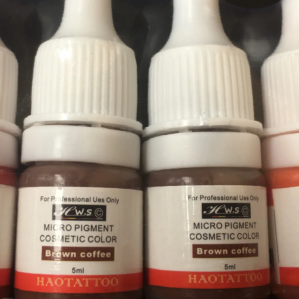 5 bottle Brown Coffee Professional Vacuum Aseptic Makeup Micro Pigment Cosmetic Color Permanent Tattoo Ink | Красота и здоровье