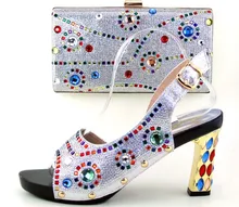 Afrikanische Hochzeit Frauen Schuhe Und Tasche Set Für Hochzeit silber Schuhe Und Tasche Set Für Freies Verschiffen! OH1-21