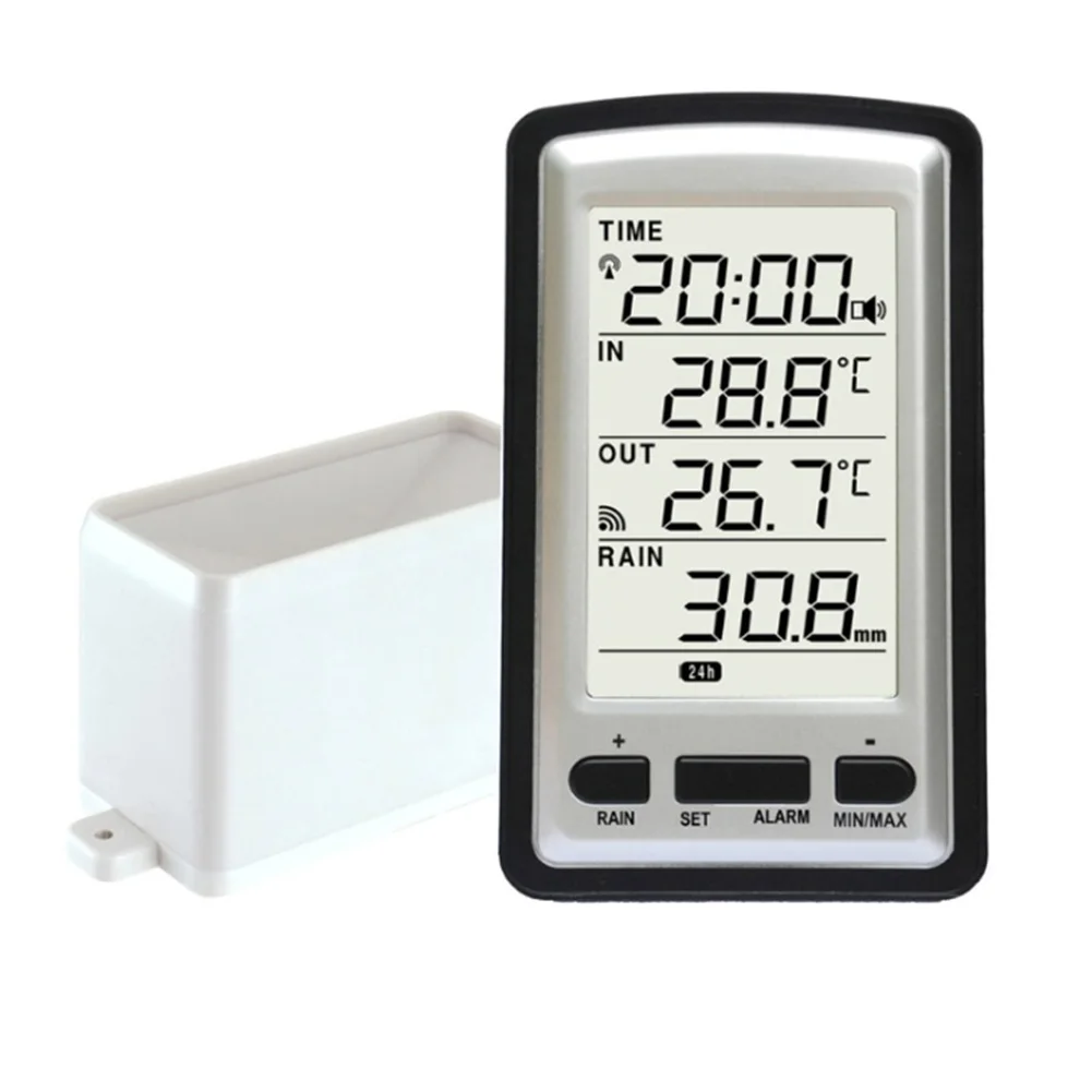 

Practical Plastic Rain Gauge Digital Fashion Measurement Tool Temperature Weather Instrument Outdoor Wireless Home Indoor Sensor