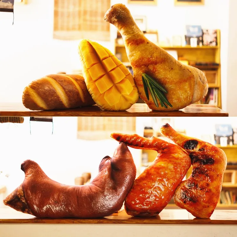 

Candice guo plush toy food simulation style fruit Mango Pomegranate Pizza Chicken claw shrimp pillow cushion birthday gift 1pc