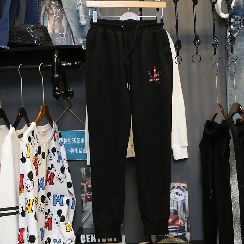 

Size 5XL Women's Pant New 2019 spring autumn sweatpants casual Fashion Pants Elastic band loose trousers Haren pants tide C1098