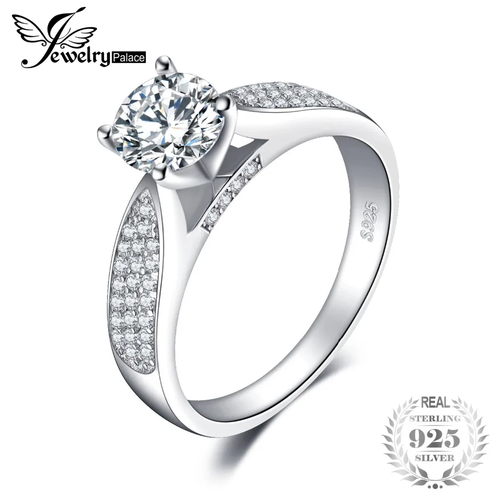 JewelryPalace Fashion Round Cubic Zirconia Wedding Ring For Women Real 925 Sterling Silver Fashion Jewelry Ring Birthday Present JewelryPalace Fashion Round Cubic Zirconia Wedding Ring For Women Real 925 Sterling Silver Fashion Jewelry Ring Birthday Present