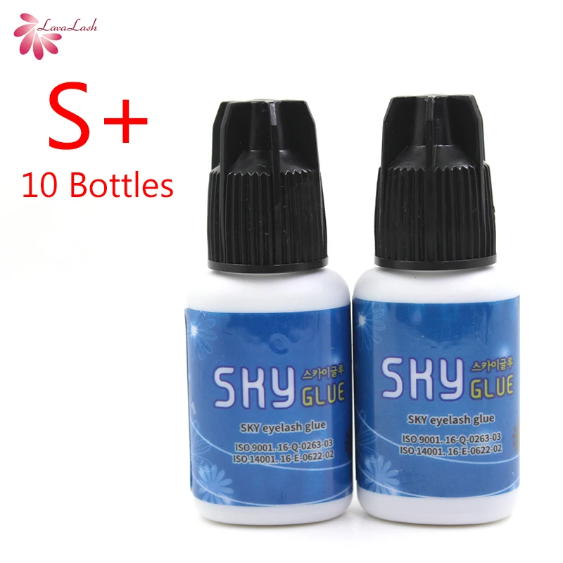 

Sky Glue 10 bottles/lot 1-2 seconds fast dry fast setting Sky+ Glue Eyelash Adhesive S+ type,5ml Black Cap
