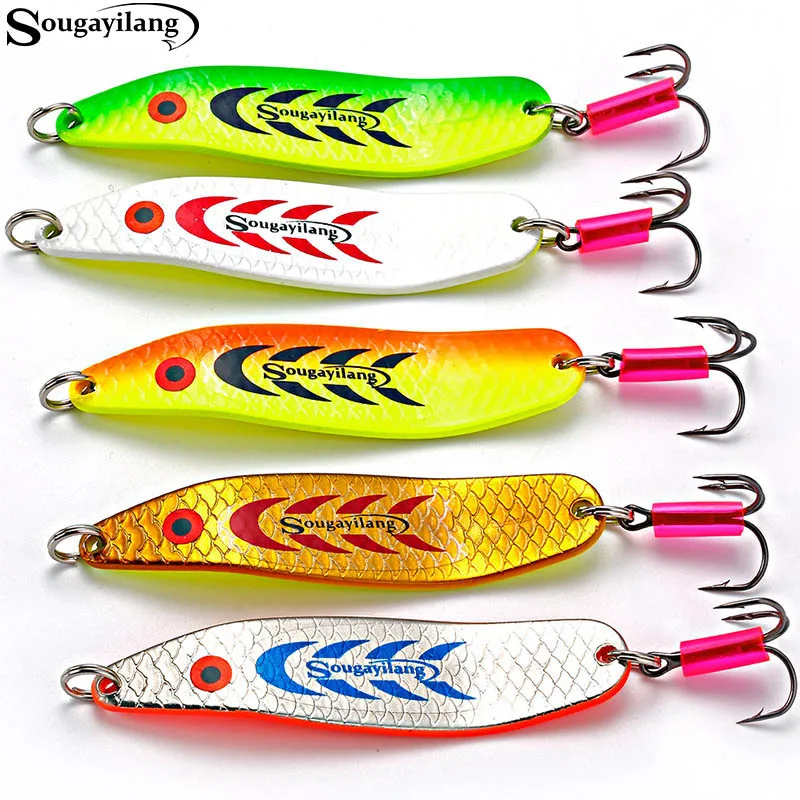 Buy Sougayilang 5pcs Metal Hard Lure Spinner Spoon 5 colors Fishing Lure