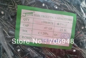 

200pcs/lot 25v 47uf electrolytic capacitors,aluminum capacitor,good quality