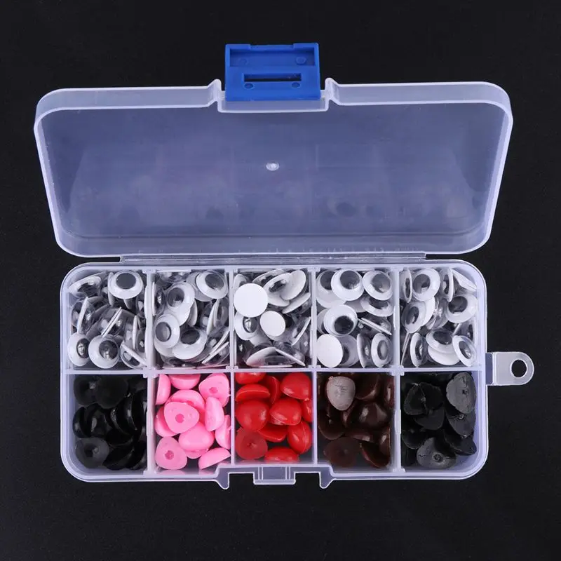 

150pcs/set Self-Adhesive Plastic Safety Eyes With 75pcs Flat Noses For Bear Doll Puppet Handmade Crafts Children DIY Toys
