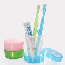 Портативная Складная чашка, чашка для питьевой воды, телескопические складные чашки для зубных щеток с крышкой для кемпинга, путешествий