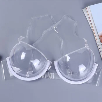 

Sexy Women 3/4 Cup Transparent Clear Push Up Bra Ultra-thin Strap Invisible Bras Underwear Small, please buy a large size
