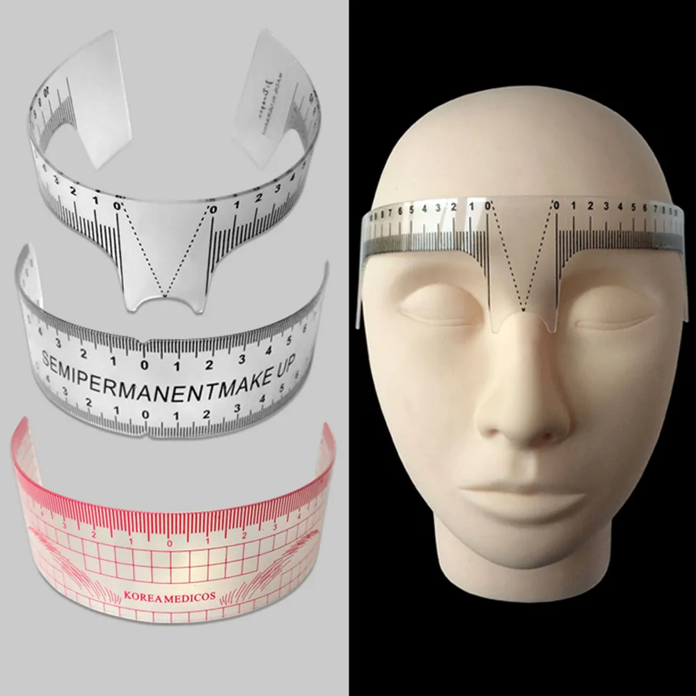 Перманентные макияжные трафареты пластиковые брови линейка KMC Татуировки Косметический инструмент для формирования для начинающих