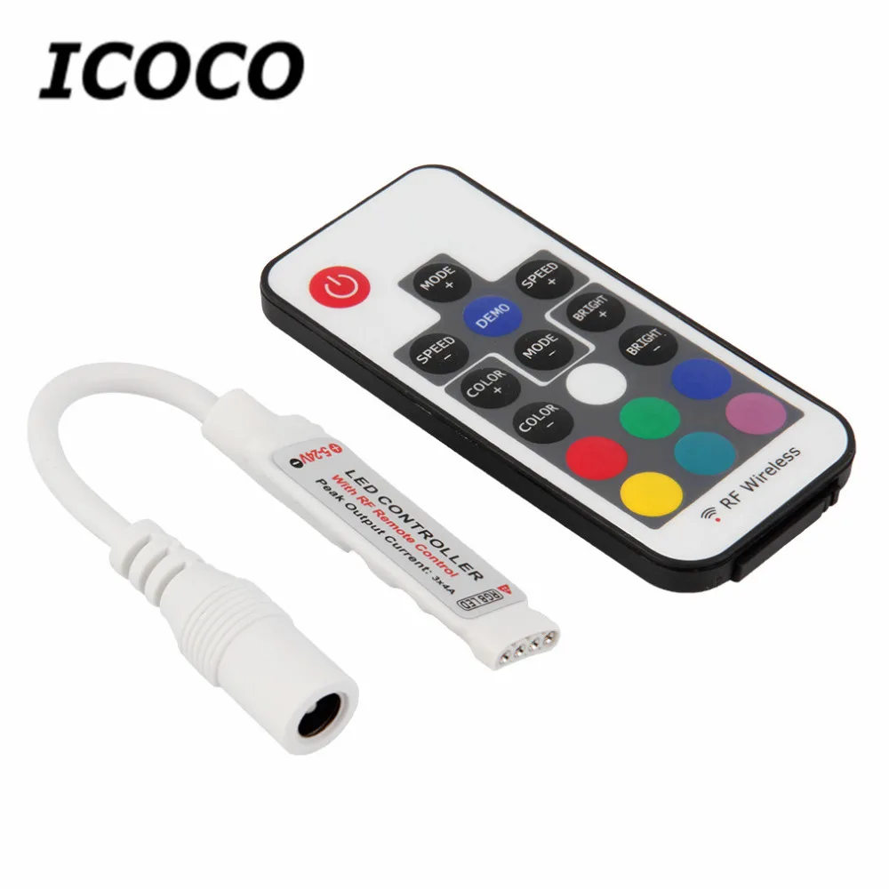 

New 1Pc Mini RF Wireless Led Remote Controller Led Dimmer Controller For Single Color Light Strip SMD5050/3528/5730/5630/3014