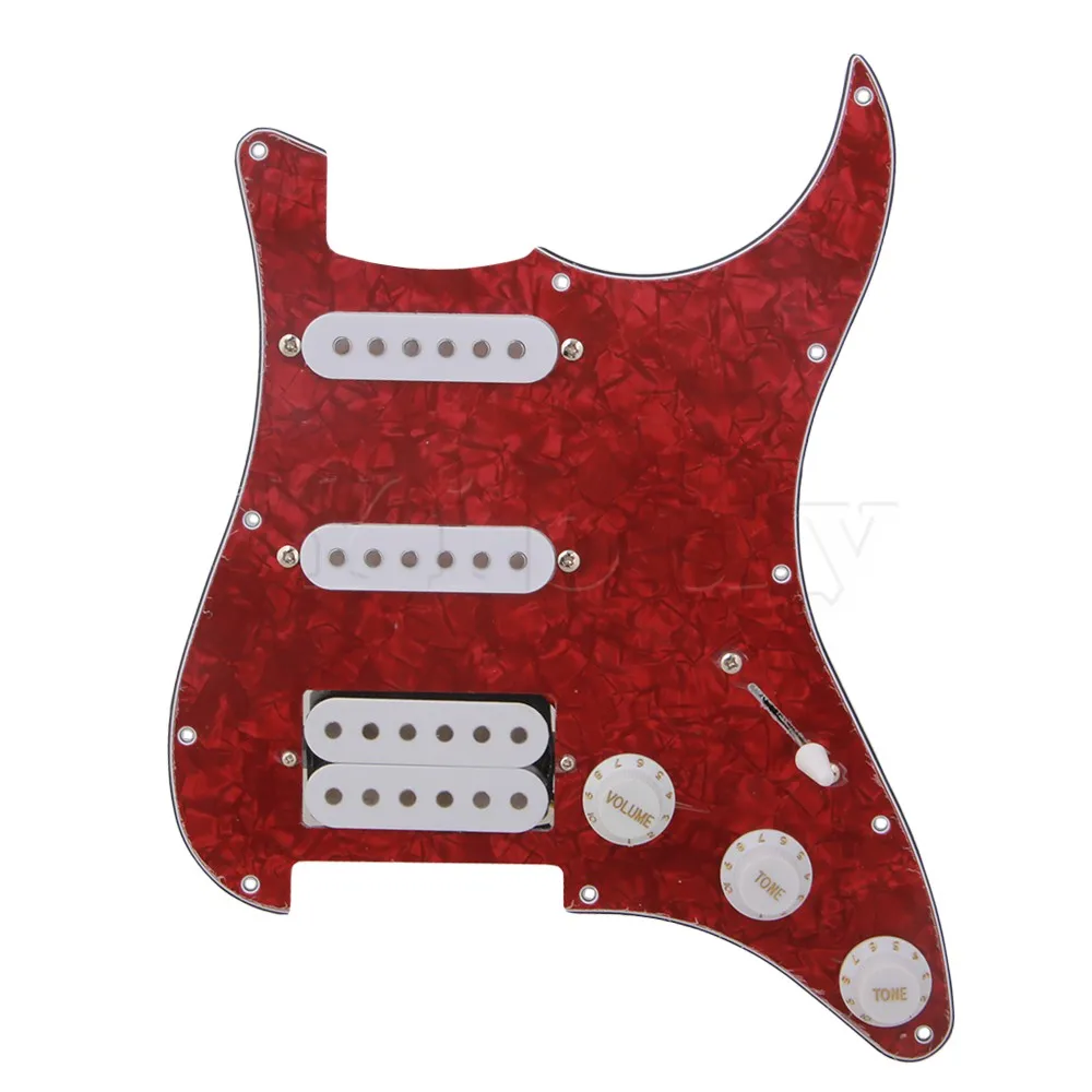 

Yibuy Wired Guitar Plate SSH Loaded Prewired Pickguard Kit for Instruments