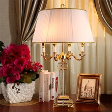 Роскошный классический американский Настольный светильник для спальни, европейская Хрустальная настольная лампа, стеклянный высокий Настольный светильник, прикроватная настольная лампа для гостиницы