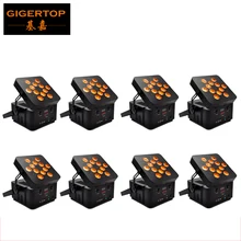China DJ Equipment 8XLOT Rechargeable Lithium-ion Battery Wireless Led Par Light RGBWA 5IN1 DMX 512 Control 5/9 Channel 110-240V
