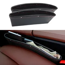 2Pcs Car Seat Console Slit Caddy Catcher Filler PU Leather Storage Box Pad Pocket Holder Car Seat Seam Storage Box CSL2017