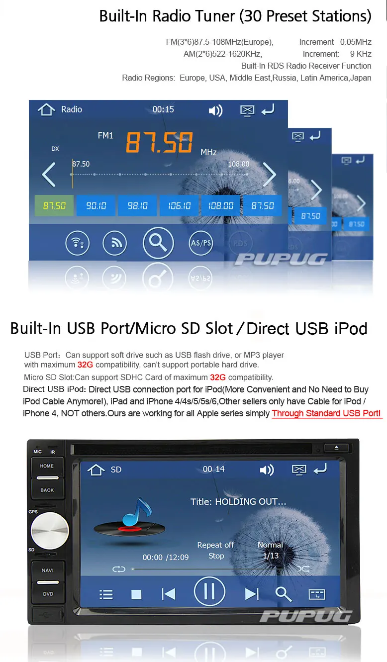 Flash Deal Double 2 din New universal Car Radio GPS Navigation Double din Car DVD Player Car Bluetooth Stereo video+Free Camera+Free Map 5