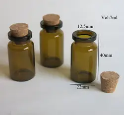 2240125 милый маленький Стекло флаконов 22x40 мм прозрачный/Amber пробки желающих бутылку 7 мл Подвески ремесленного Стекло бутылка с пробкой 30