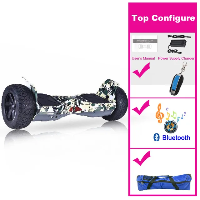 Самобалансирующиеся скутеры Hoverboard 10 дюймов покрышки Bluetooth электрический скутер гироскоп два колеса Франция с сумкой - Цвет: as picture