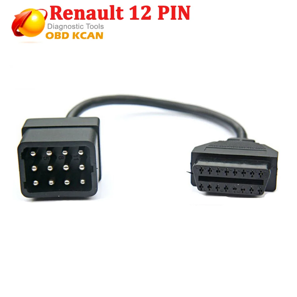 2019 для Renault 12 pin к OBD2 16 контактный разъем адаптера OBD II автомобильные Аксессуары