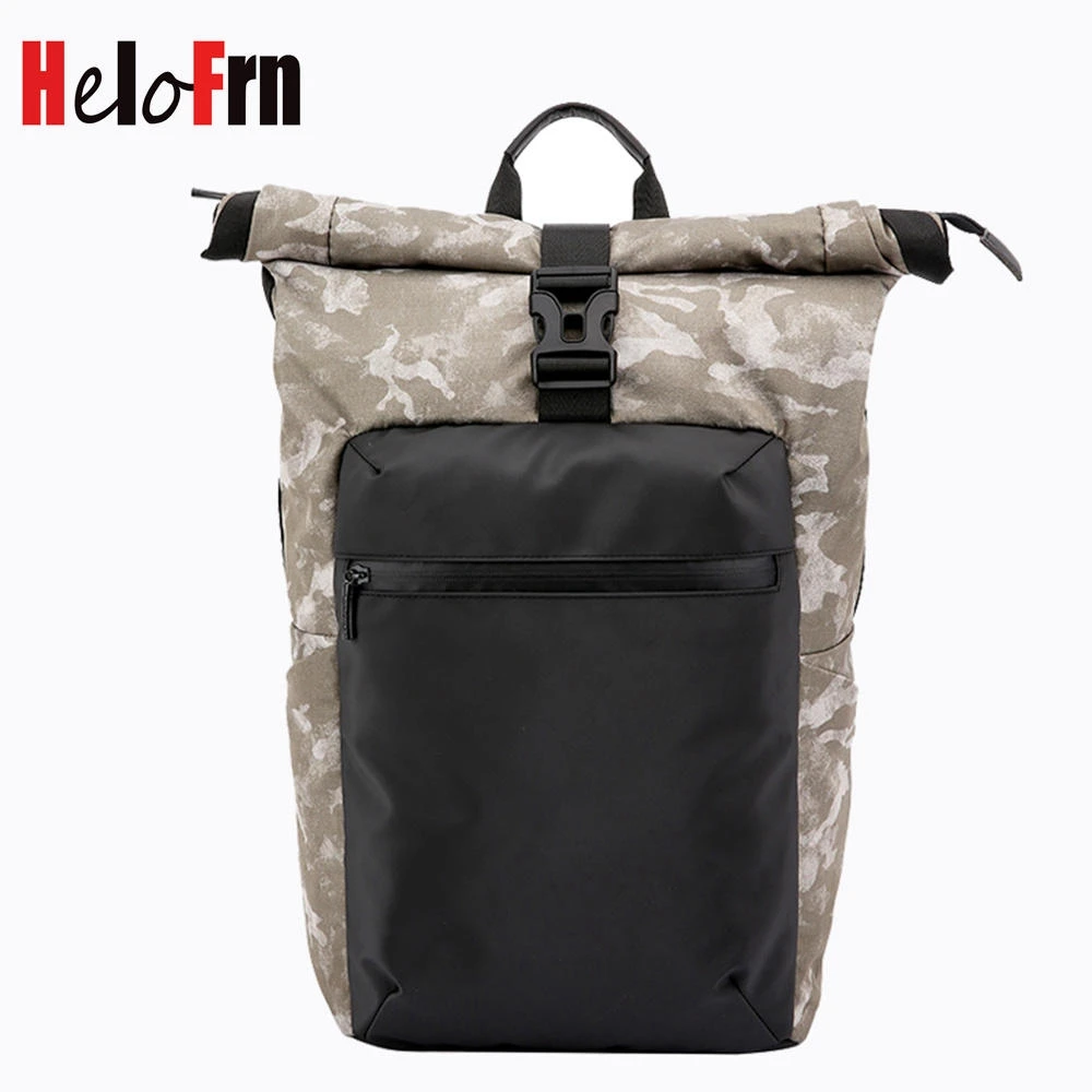 

HeloFrn Camouflage Men Backpack Waterproof Large Capacity Fold Bag For Men Laptop Backpack 15.6 Inch Travel Male Mochila