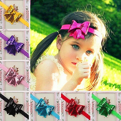 New Sequin Bowknot for Headband Hair Band Bow Accessory Headwear Girls Hair Accessories