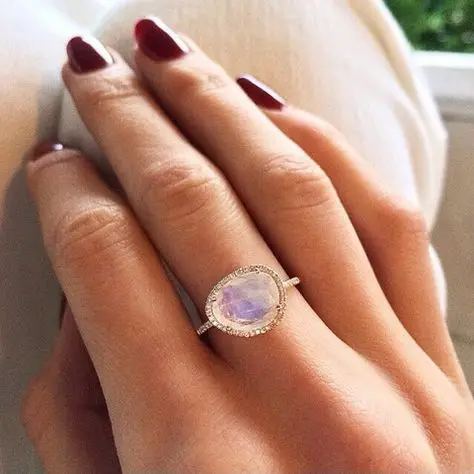 

Fashion Natural stone Rings for woman Simple silvery/Rose Gold/Gold color Party Finger Jewelry girl Gift Dropshipping