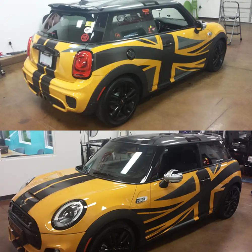 Balck Union Jack Door Side Skirt Decal Stickers DIY Protection For Mini