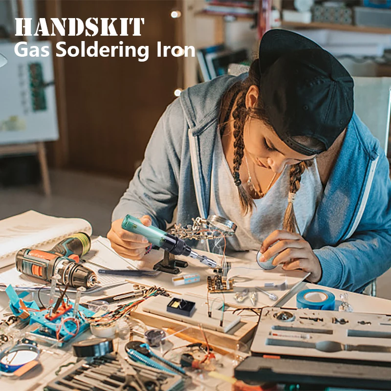 Handskit MT-100 Газовый паяльник Электрический паяльник пистолет дующий фонарь беспроводной уличный беспроводной DIY бутан газовый пистолет