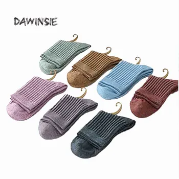

2018 Autumn And Wint New Style Retro Middle Hose Cotton Socks Harajuku Women Pure Color Socks Warm And Thick Cute Socks