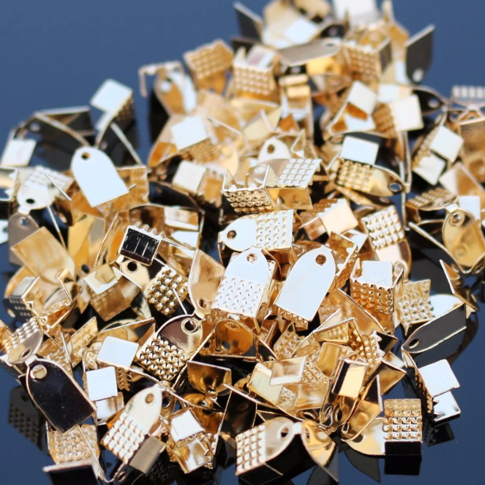

D008 100pcs/pack Jewelry Findings & Components Accessories Textured End Caps Crimp Beads Clasp Fit Jewellry Making