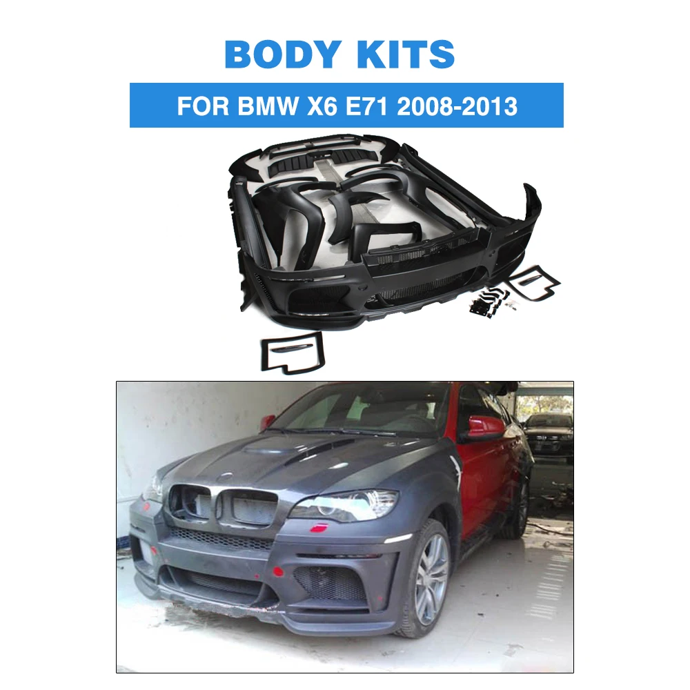 FRP черные автомобильные аксессуары наборы кузова для BMW X6 E71 2008-2013