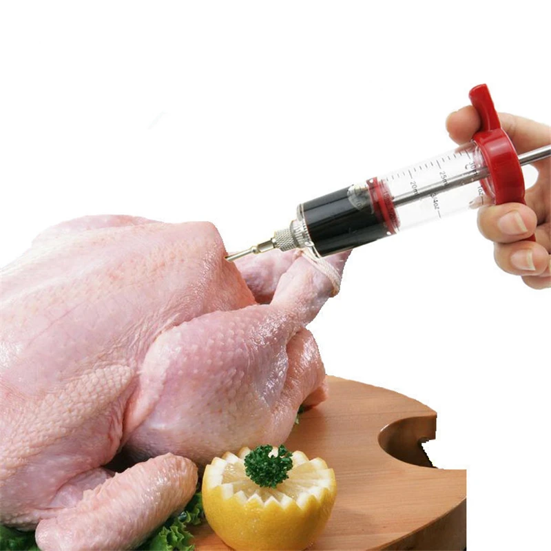 New 1 Pcs Meat Injector Marinade Injector Flavor Syringe Food Grade
