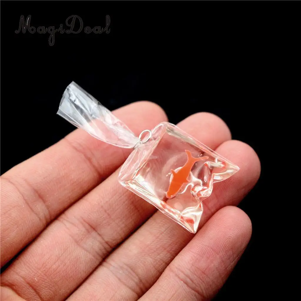 1/12 Dollhouse Miniature Mini Transparent Bag Goldfish Life Scenes Living Room Bedroom Plant Room Garden Decoration