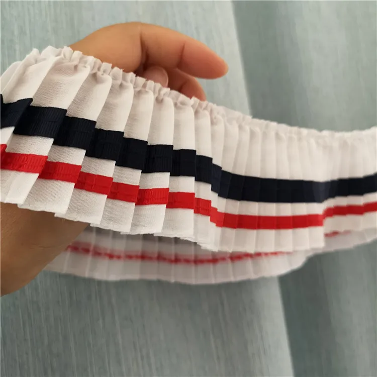 5 yard/lot 6.5cm 2.55" width ivory chiffon ruffled dress tapes lace