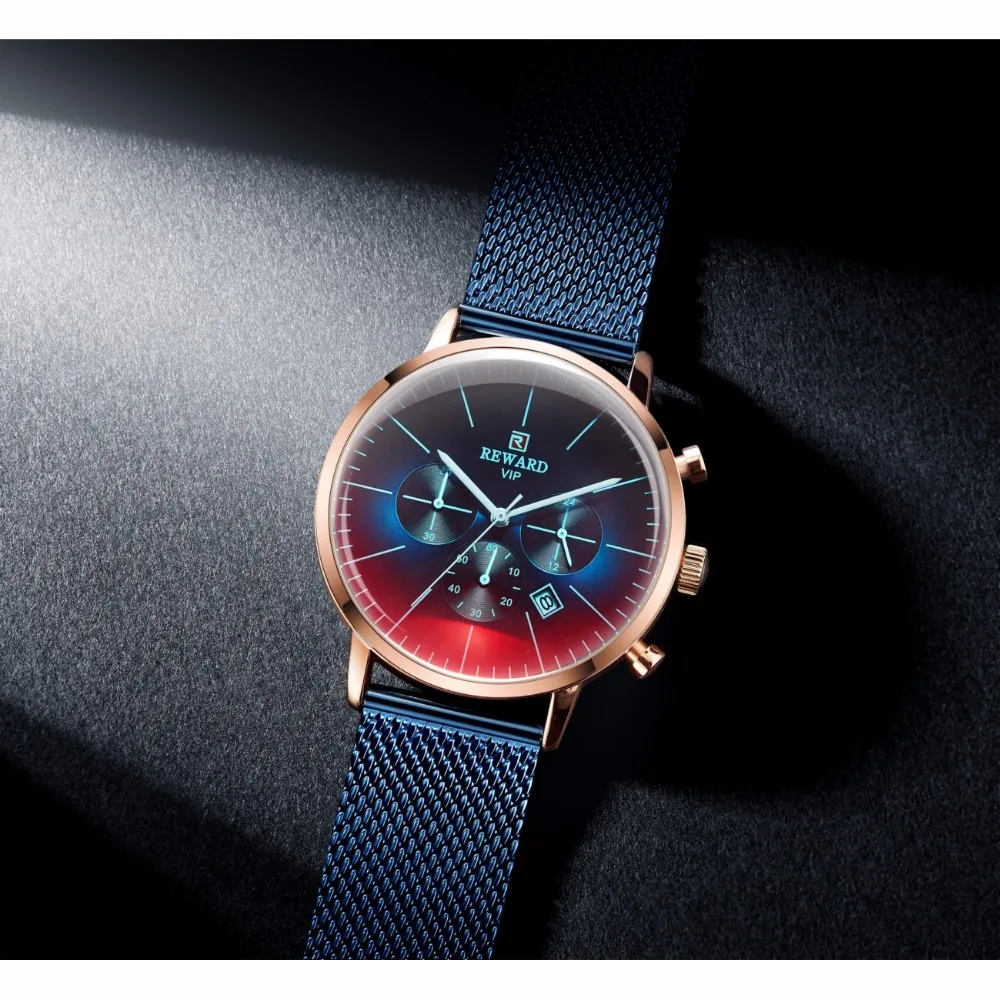 Награда Роскошные мужские часы хронограф мужские креативные водонепроницаемые мужские Wist часы мужские часы модные красочные стеклянные