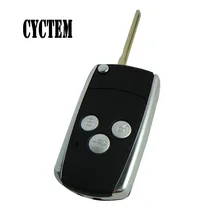 CYCTEM Car Key Shell Fob Case Replacement Left 3 Buttons Modified Flip Folding Remote Cover Fit For Toyota Camry