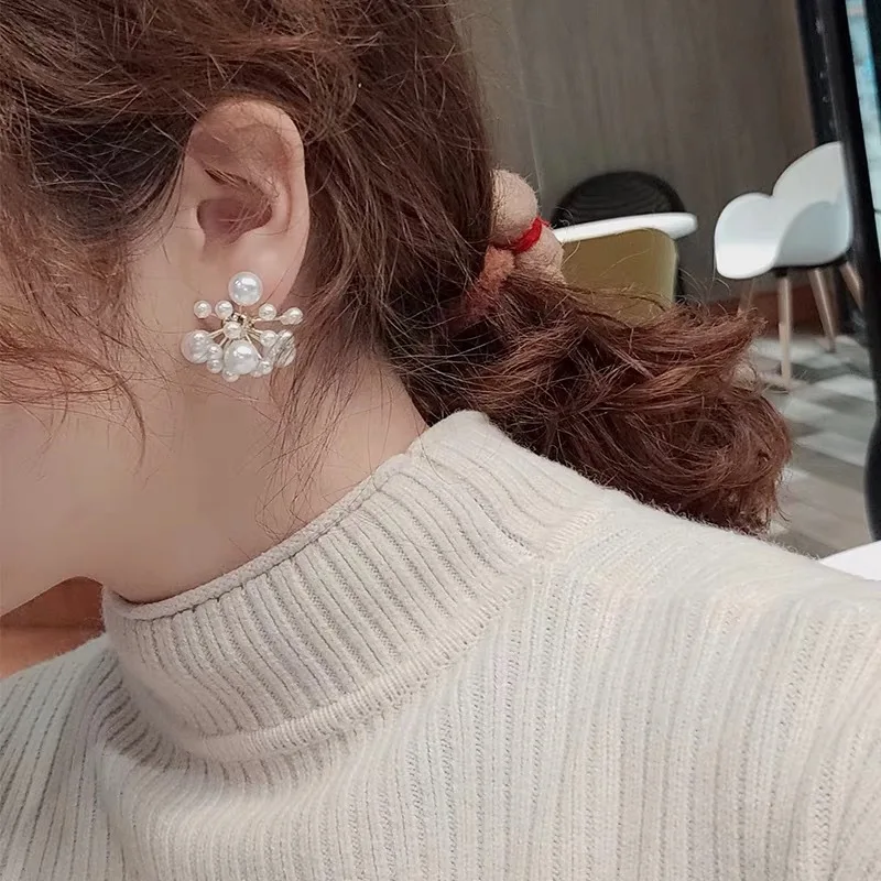 Серьги пусеты с искусственным жемчугом для женщин 2019|Серьги-гвоздики| |