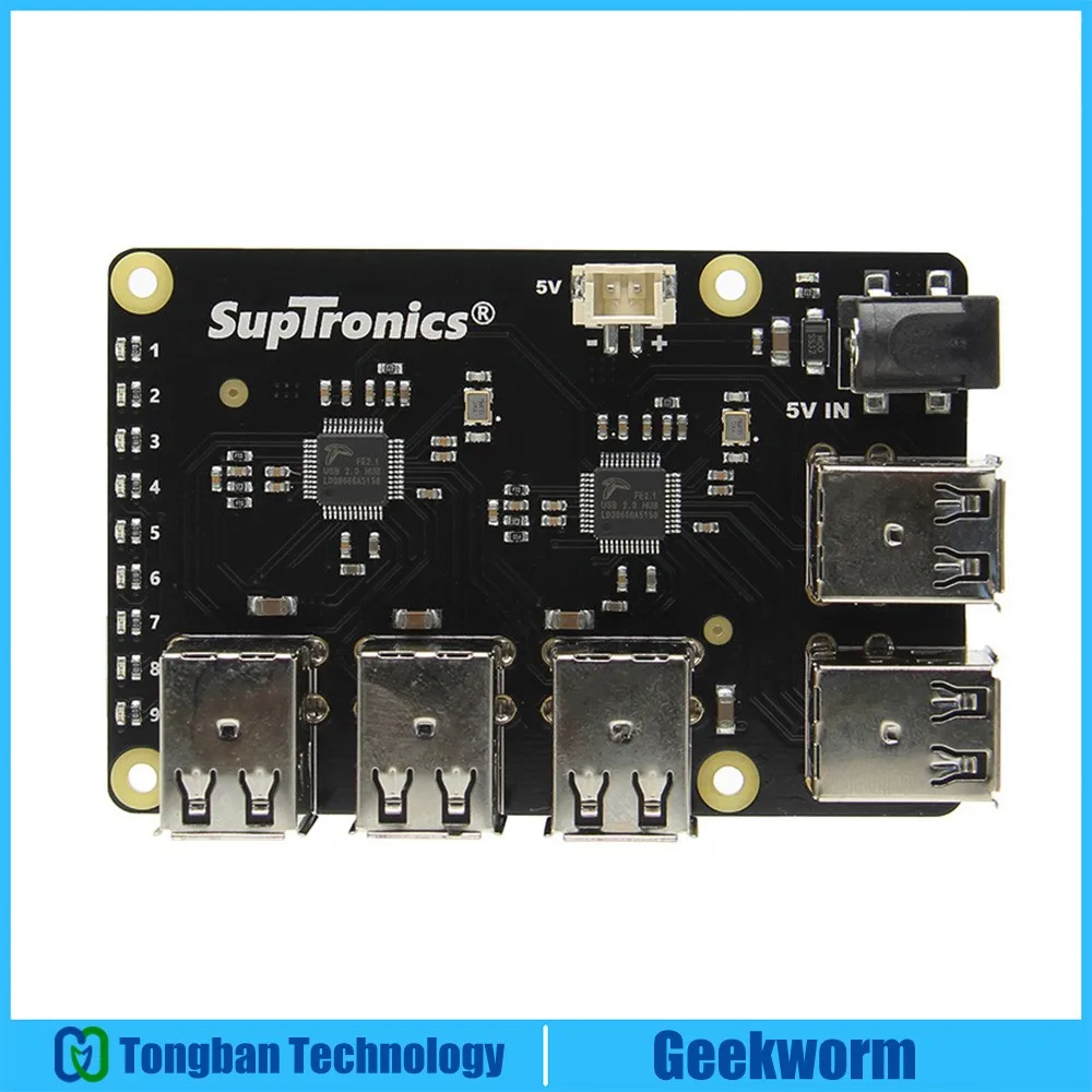 

Raspberry Pi X150 9-Port MTT High Speed USB Hub, Self-Powered / Bus-Powered Shield for Raspberry Pi 3 Model B+(Plus)/3B/2B/B+