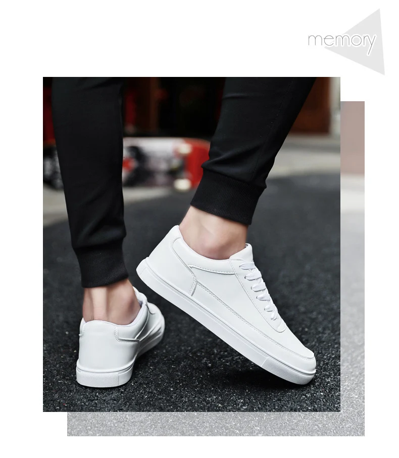 Мужская Вулканизированная обувь на шнуровке, однотонные, корейский стиль, классические белые мужские кроссовки для бега, дышащие, дезодорирующие, Нескользящие, на платформе
