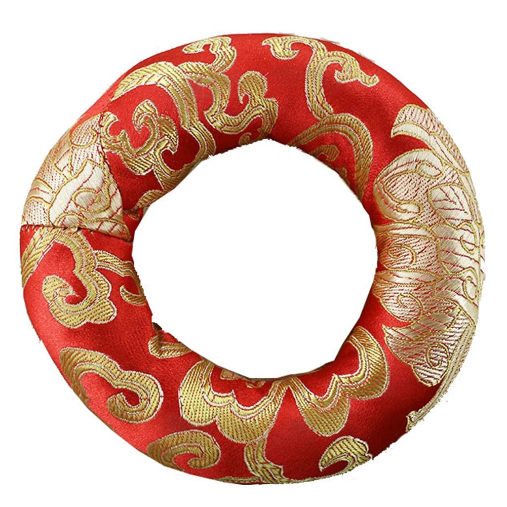 Декоративная круглая портативная подушка для пения ручной работы, тибетская Ретро буддистская Подушка, удобный мягкий держатель из смеси хлопка - Цвет: Красный