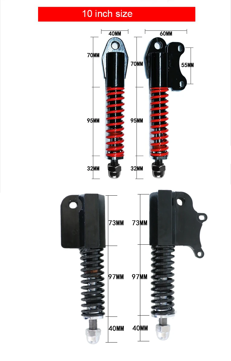 Амортизирующий амортизатор для электрического скутера e 8 10 дюймов Гидравлический пружинный амортизатор E-scooter передний амортизатор