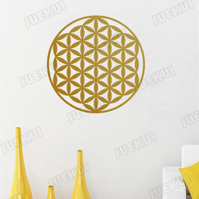 Цветок жизни символ священной геометрии съемные настенные наклейки для гостиной домашнего искусства украшения виниловые наклейки на стены плакат L851