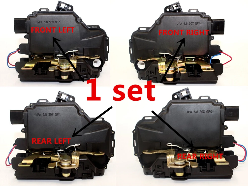 Набор из 4 шт. механизм блокировки передней задней левой правой двери для VW GOLF BORA LUPO PASSAT B5 MK4 для сиденья Skoda