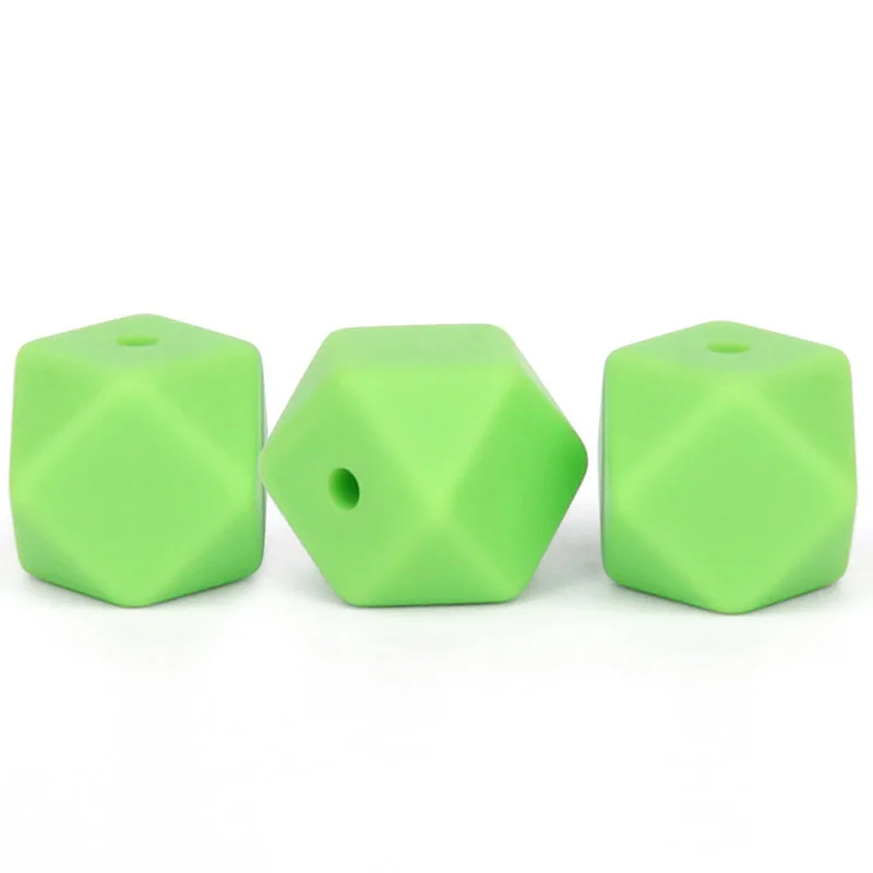 50Pcs Food Silicone Beads Hexagon 17mm Diy Baby Chew Necklace Bpa Free Nursing Jewelry Silicona Bead Teething Infant Toys