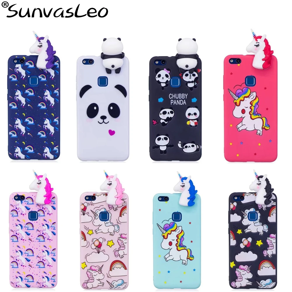 

For Huawei P10 Lite 5.2" Mobile Phone Case 3D Climb Unicorn Panda Soft Silicone Back Cover Cartoon Shell Skin Fundas Coque Capa