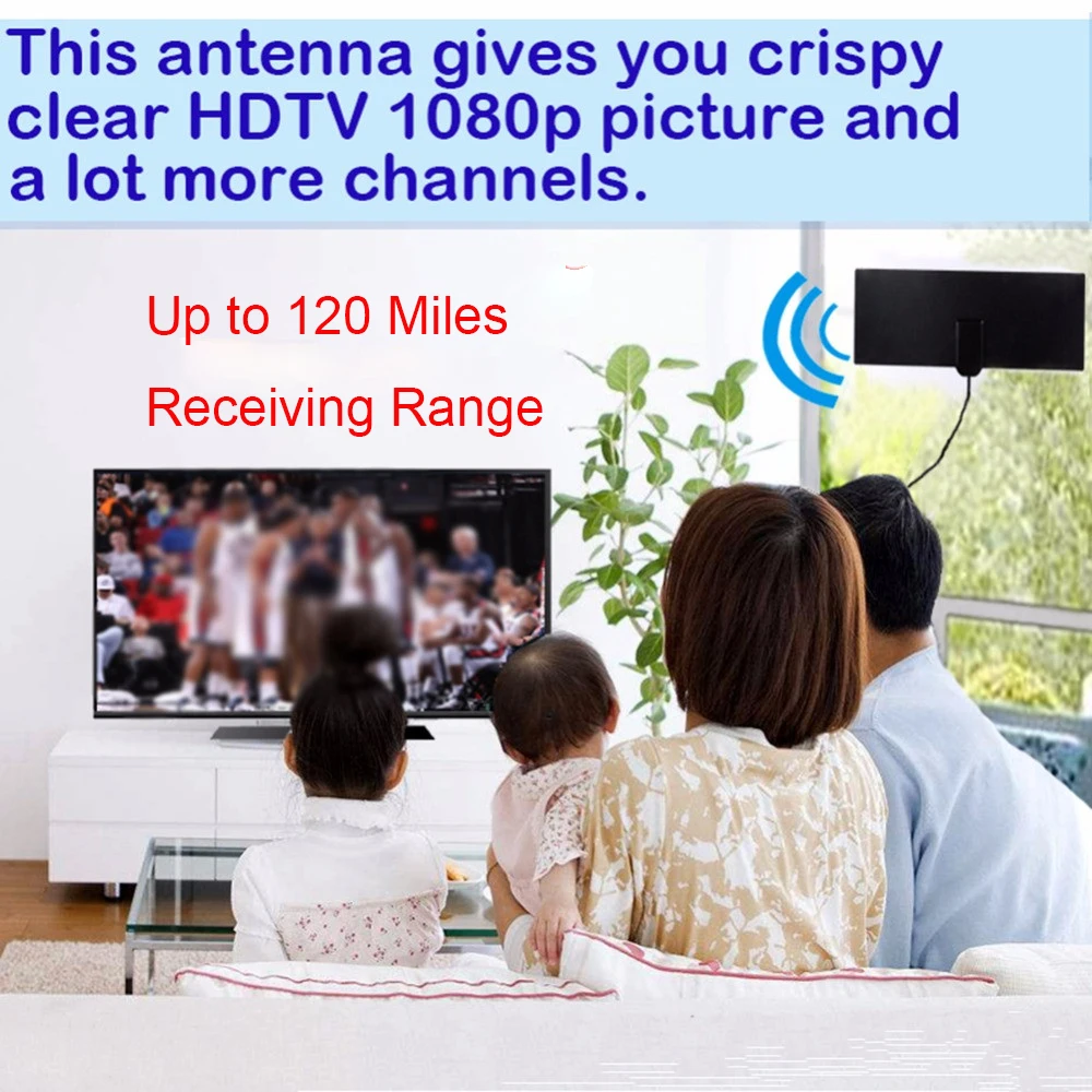 120 миль цифровая HDTV внутренняя ТВ антенна с усилителем сигнала Усилитель лиса для